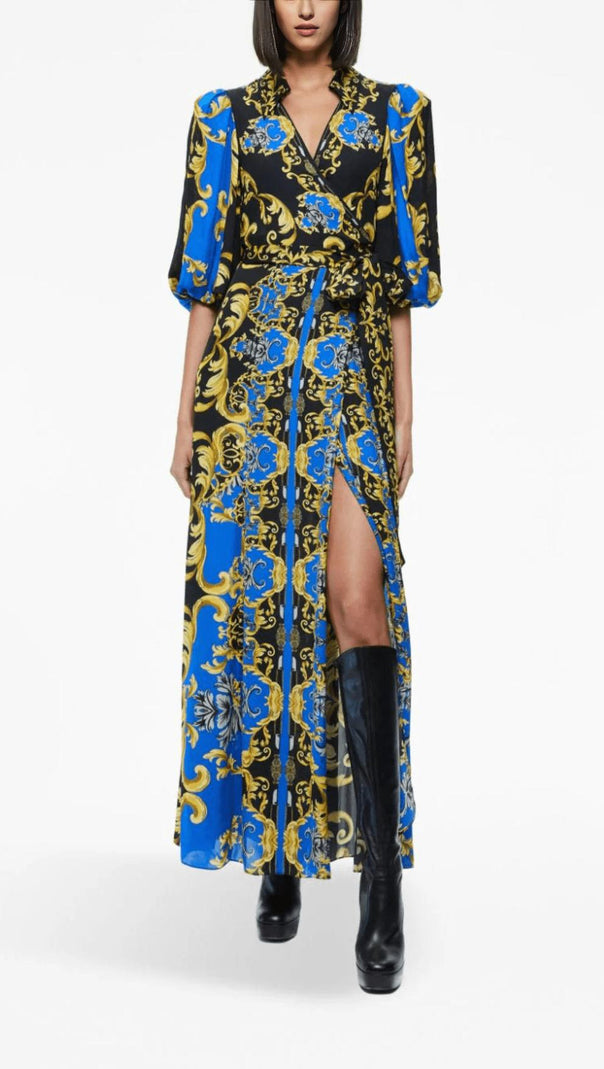 AIIZIE PRINTED WRAP MAXI SHIRT DRESS - product image