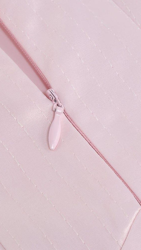 Periwinkle Satin Korsett MIDI-Kleid in Pink