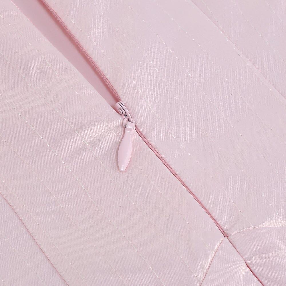 ABITO MIDI CON CORSETTO IN RASO PERVINCA ROSA
