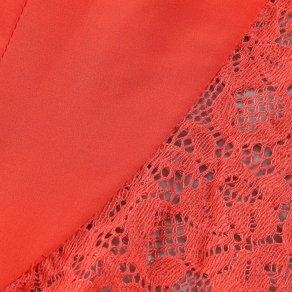 AIIZIE RED LACE SATIN CORSET DRESS - product image