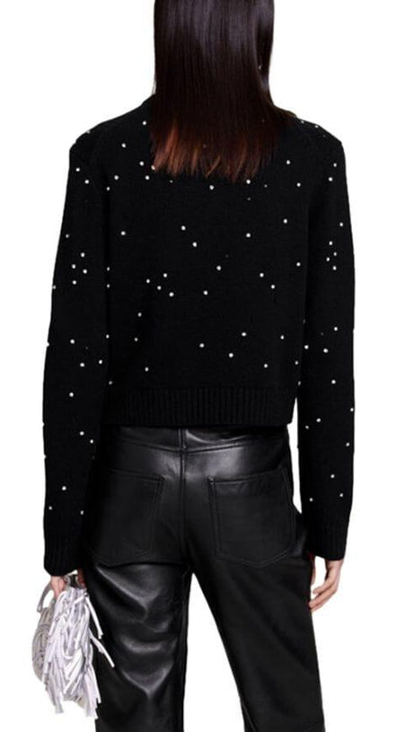 RHINESTONE EMBELLISHED SWEATER