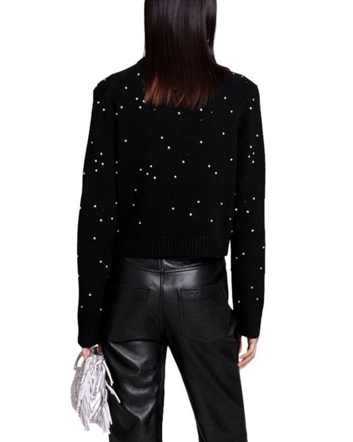 RHINESTONE EMBELLISHED SWEATER