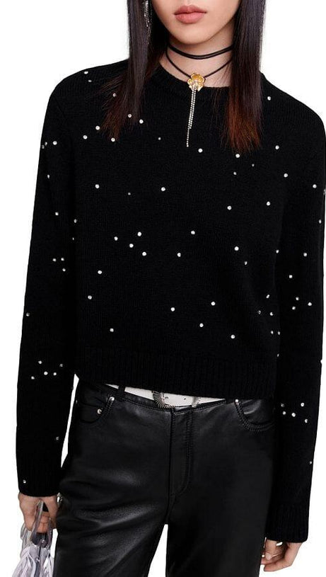 RHINESTONE EMBELLISHED SWEATER