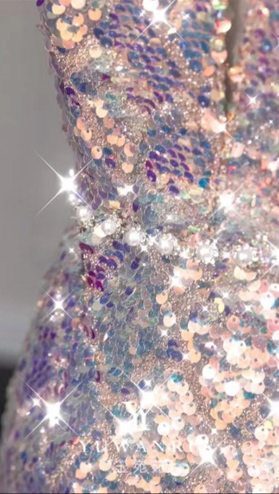 MINI ABITO CON FIOCCO IN GARZA E PAILLETTES