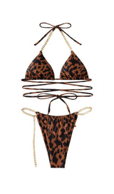 LEOPARD PRINT BIKINI IN BROWN