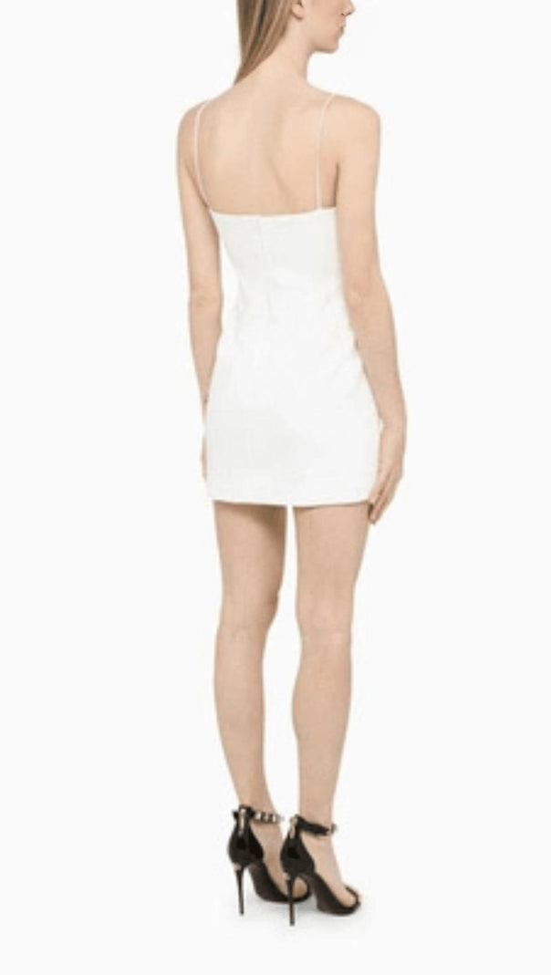 AIIZIE WHITE FLORAL-APPLIQUE MINI DRESS - product image