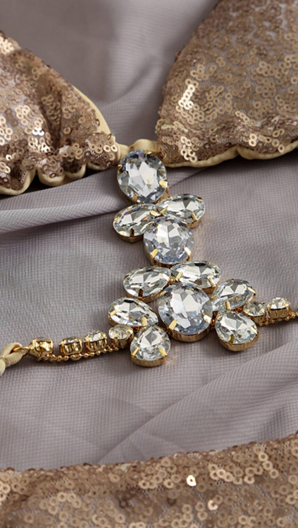 AIIZIE GOLD SEQUIN BIKINI - product image