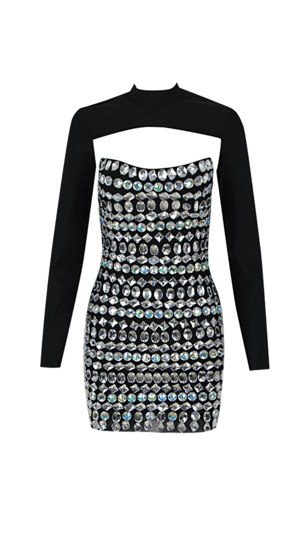 AIIZIE CRYSTAL EMBELLISHED LONG SLEEVE MINI DRESS - product image