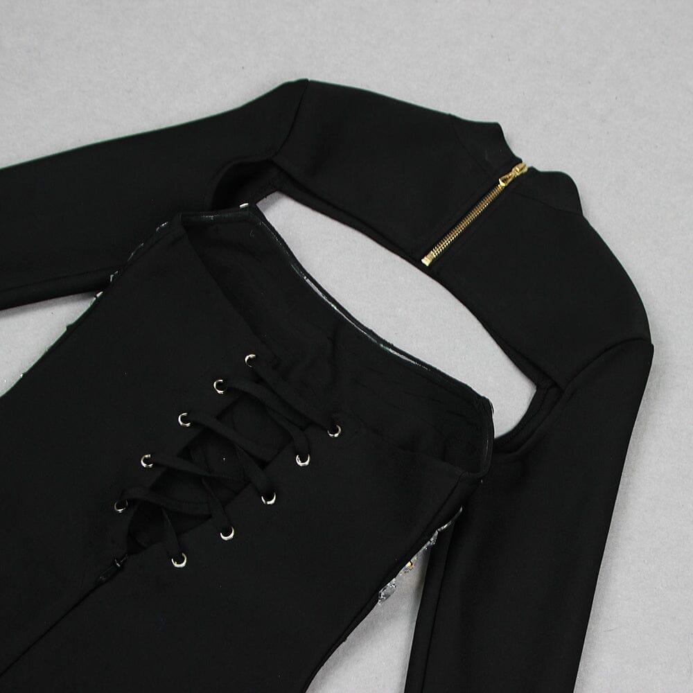 AIIZIE CRYSTAL EMBELLISHED LONG SLEEVE MINI DRESS - product image