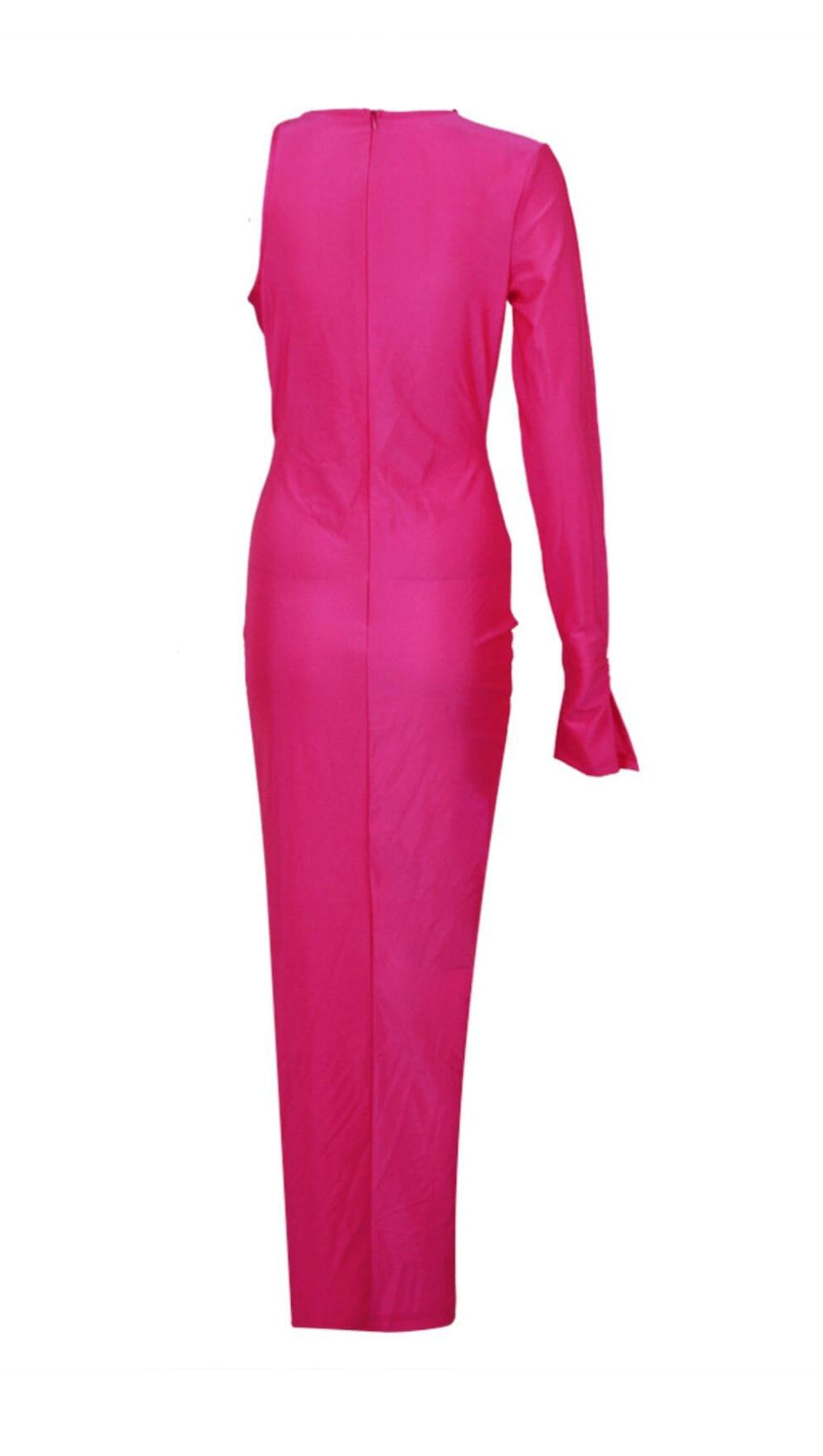 CRYSTAL FLOWER CUTOUT RUCHED DRESS