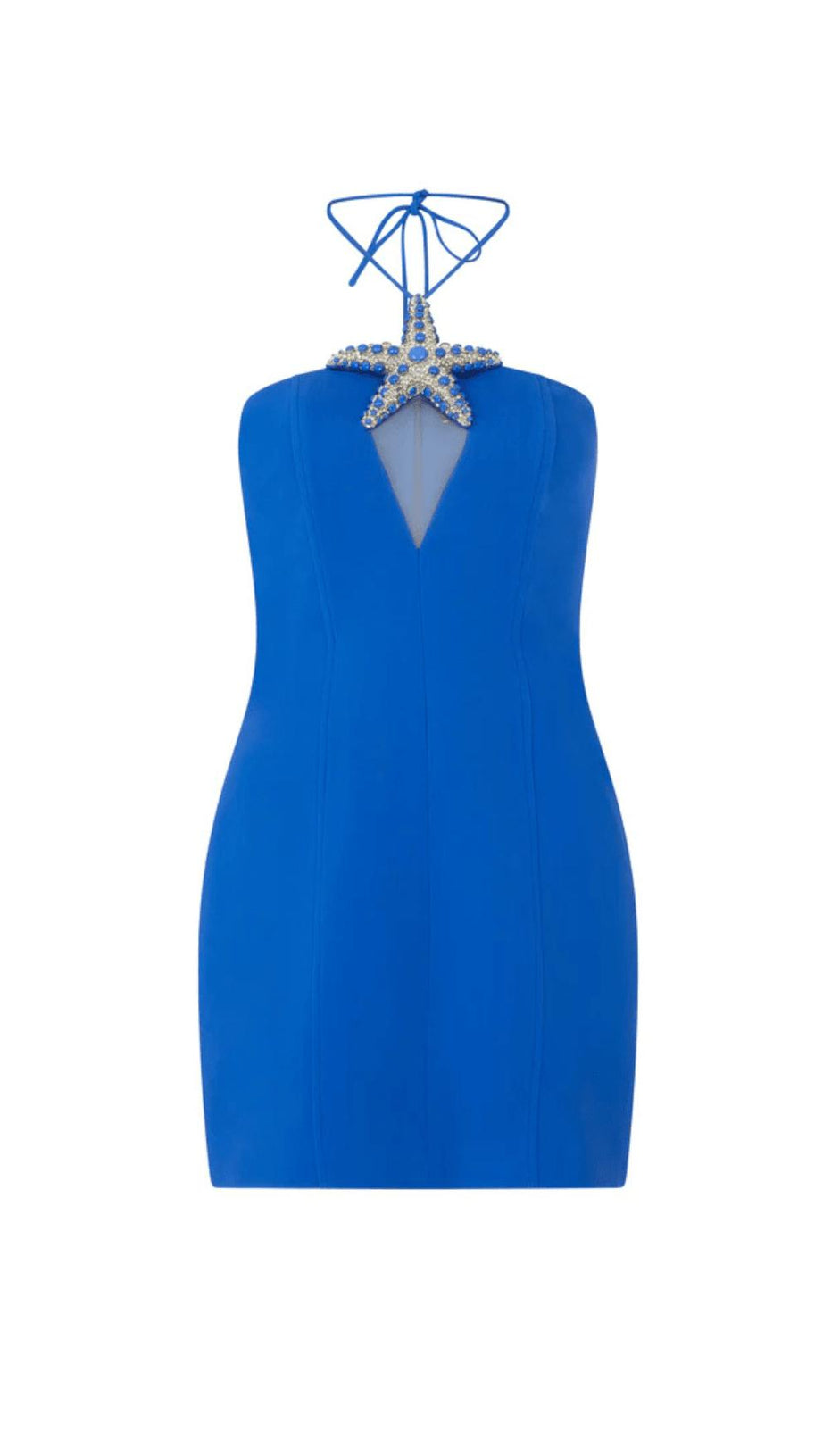 CRYSTAL STARFISH OFF SHOULDER MINI DRESS