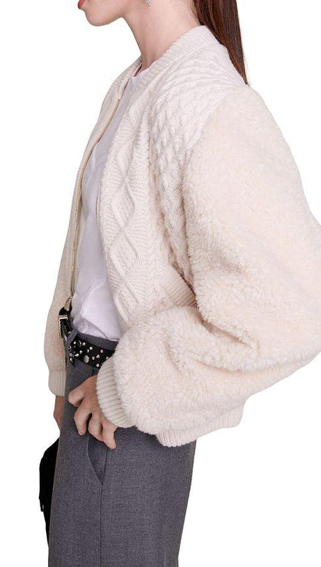 FAUX FUR SLEEVE JACKET
