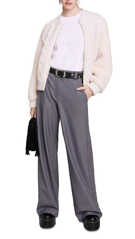 FAUX FUR SLEEVE JACKET