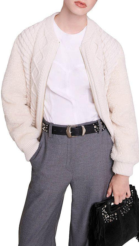 FAUX FUR SLEEVE JACKET