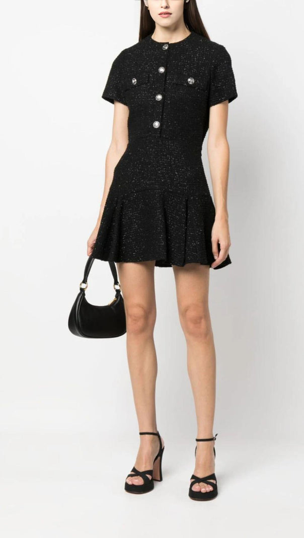 AIIZIE FLARED TWEED MINI DRESS - product image