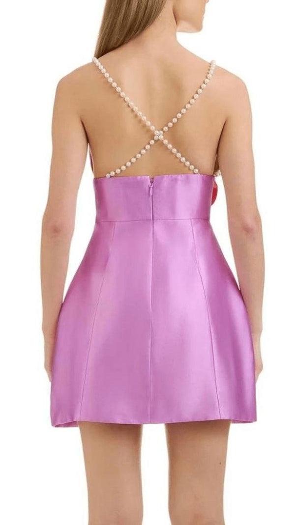 AIIZIE FLORAL EMBELLISHED PEARL STRAP MINI DRESS - product image