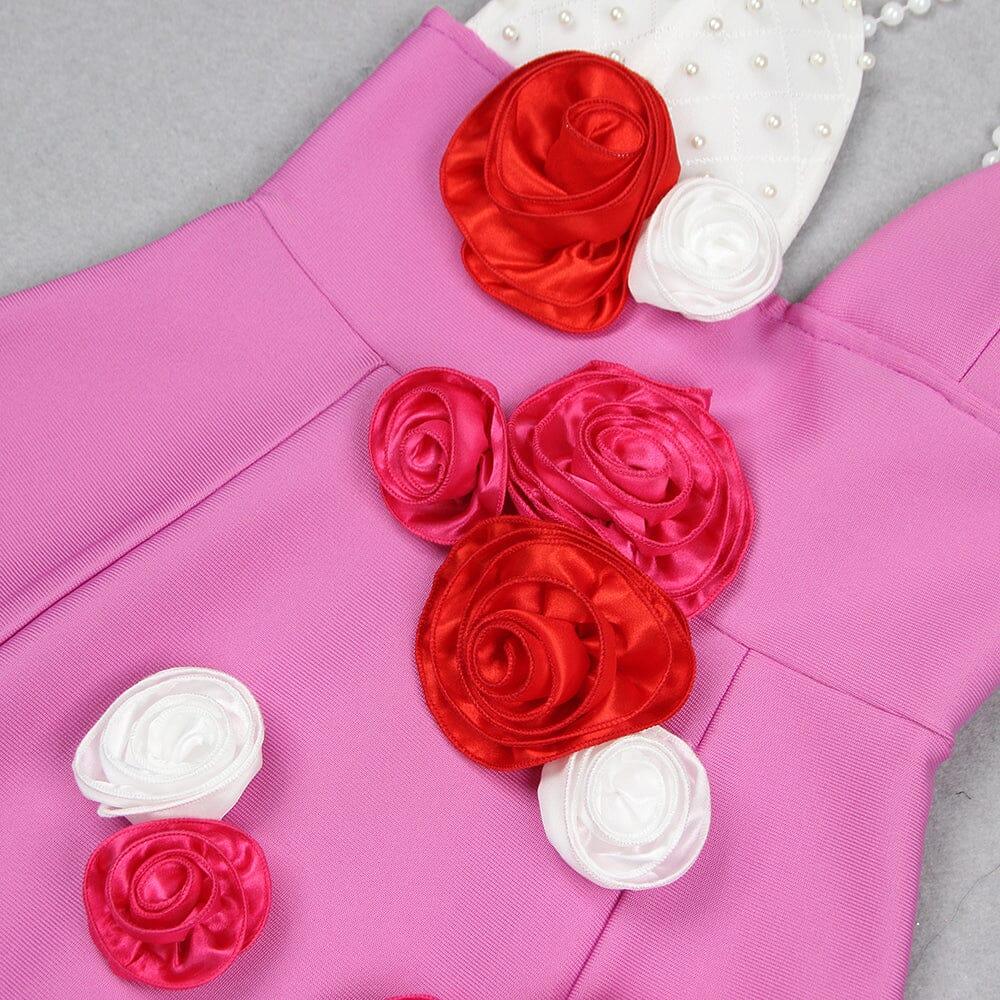 AIIZIE FLORAL EMBELLISHED PEARL STRAP MINI DRESS - product image