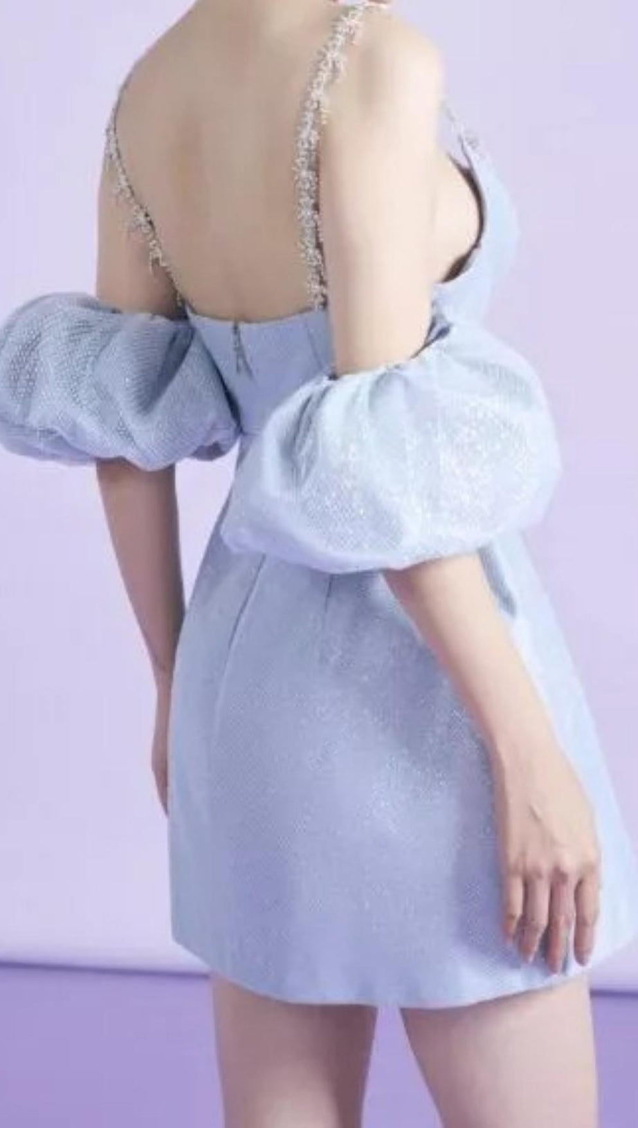 BANDAGE FISHBONE MINI DRESS IN BLUE