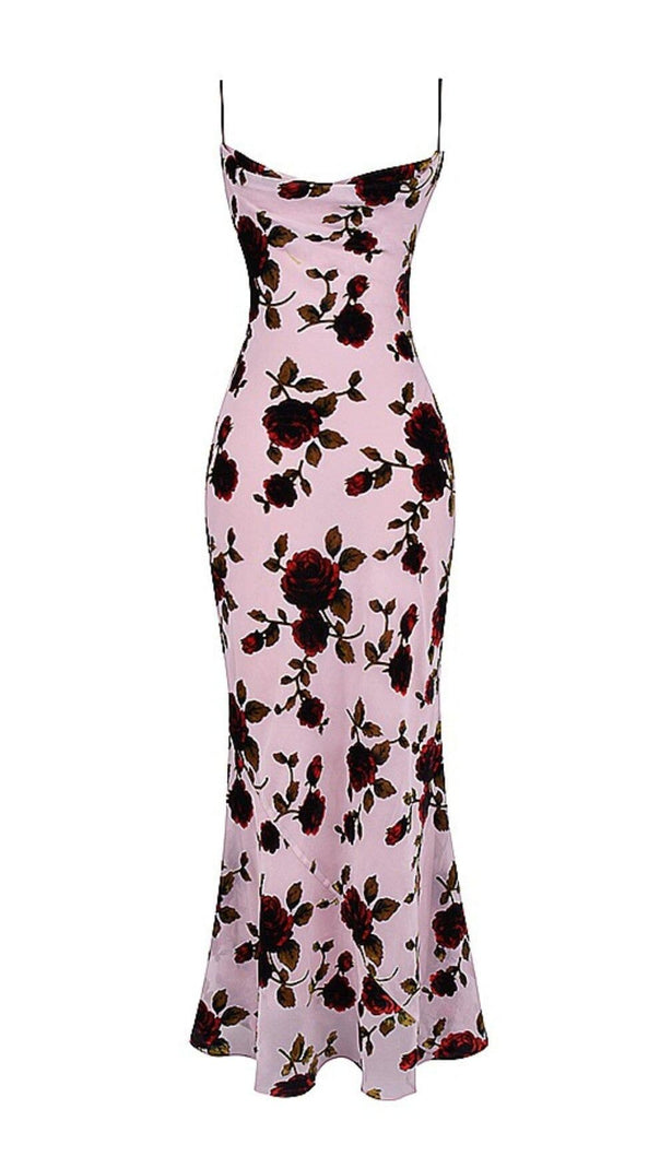 AIIZIE PINK DEVORE MAXI DRESS - product image