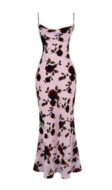 PINK DEVORE MAXI DRESS