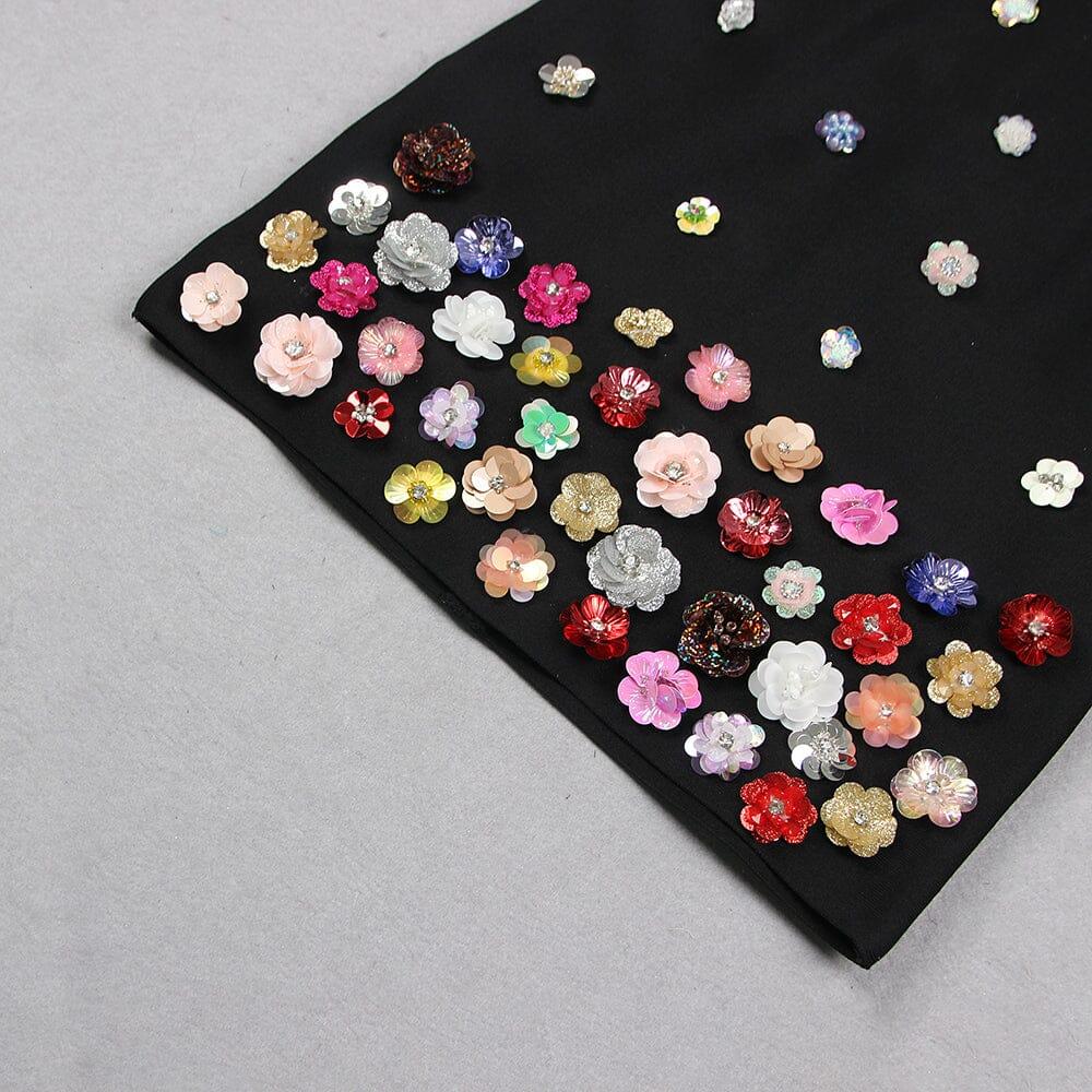 AIIZIE HALTER EMBELLISHED FLOWERS MINI DRESS - product image