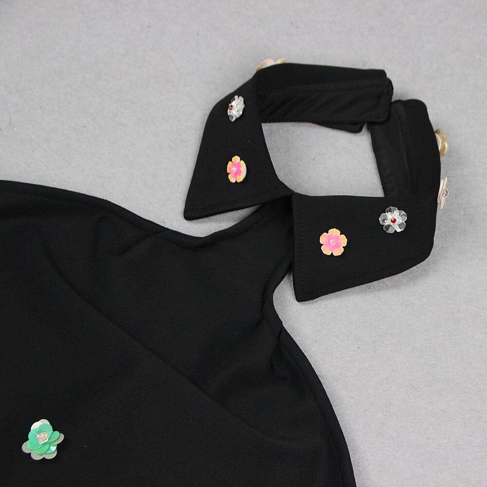 AIIZIE HALTER EMBELLISHED FLOWERS MINI DRESS - product image