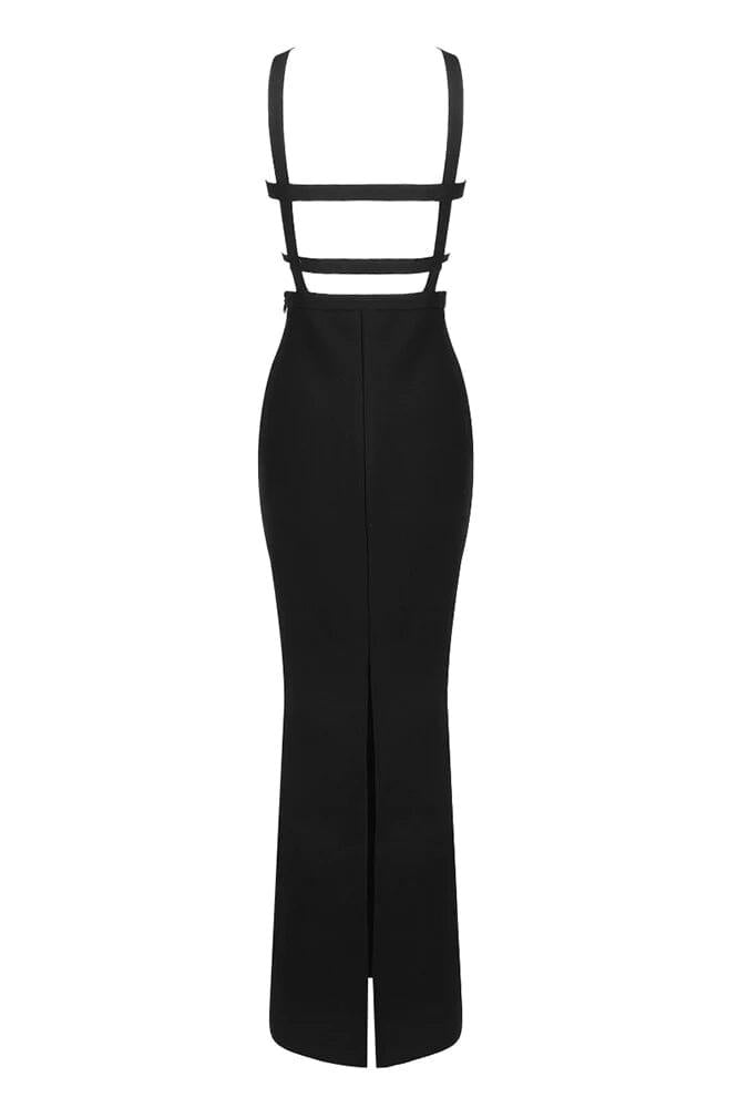 AIIZIE HALTER POCKET BANDAGE MAXI DRESS - product image