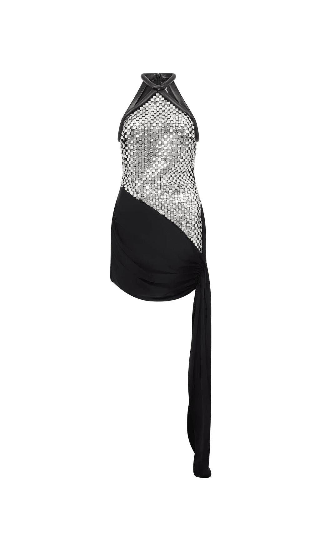 Neckholder-Minikleid mit Pailletten 