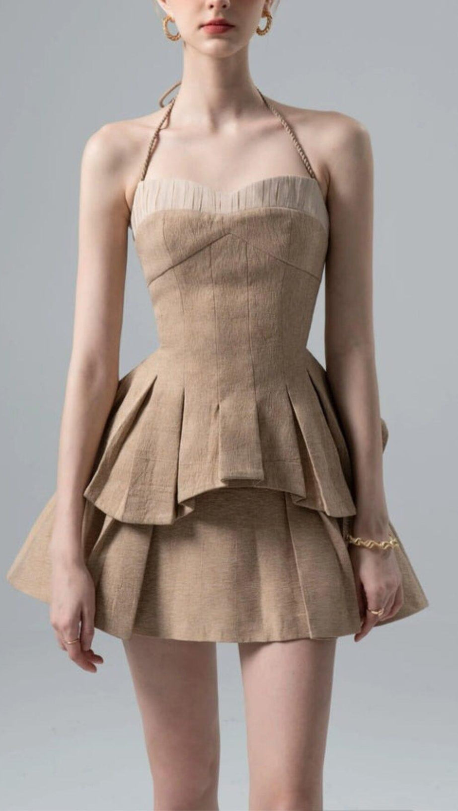 Neckholder-Set mit Plissee