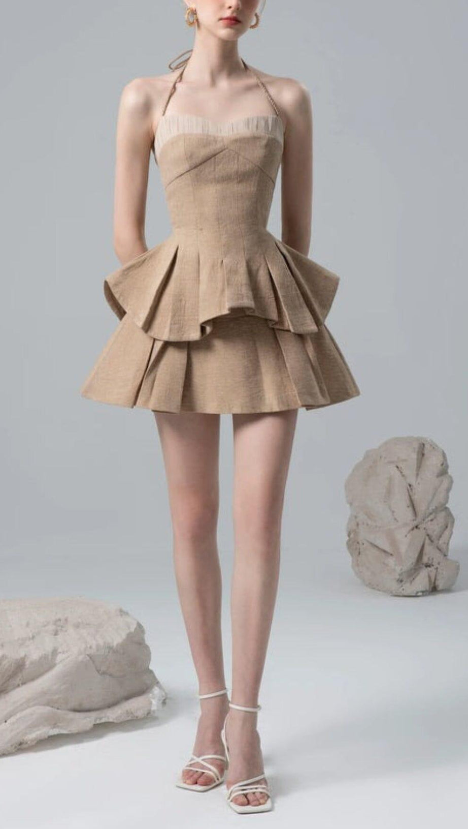 Neckholder-Set mit Plissee