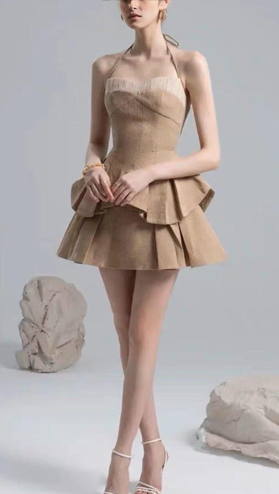 Neckholder-Set mit Plissee