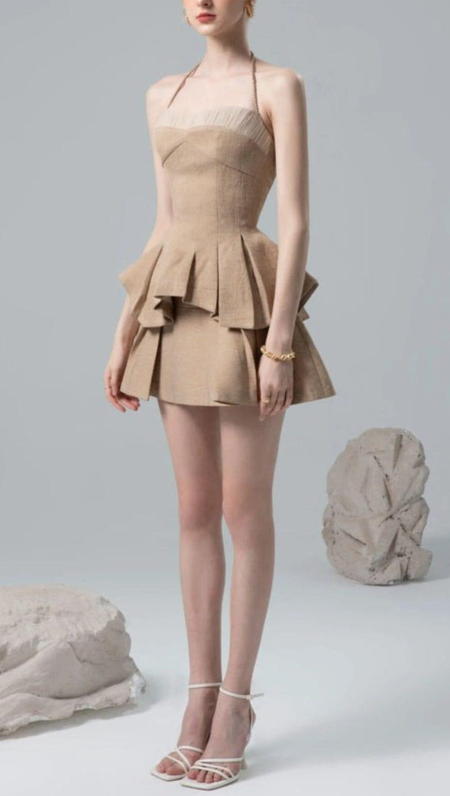 Neckholder-Set mit Plissee