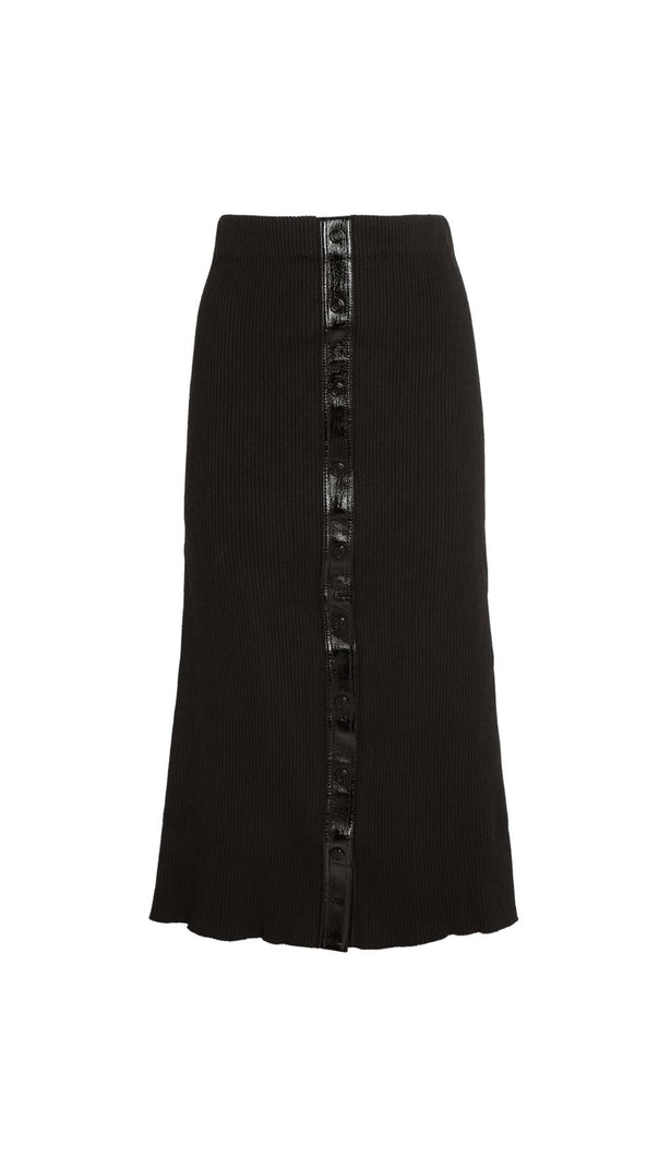 AIIZIE KNIT BUTTON SLIT MAXI SKIRT - product image