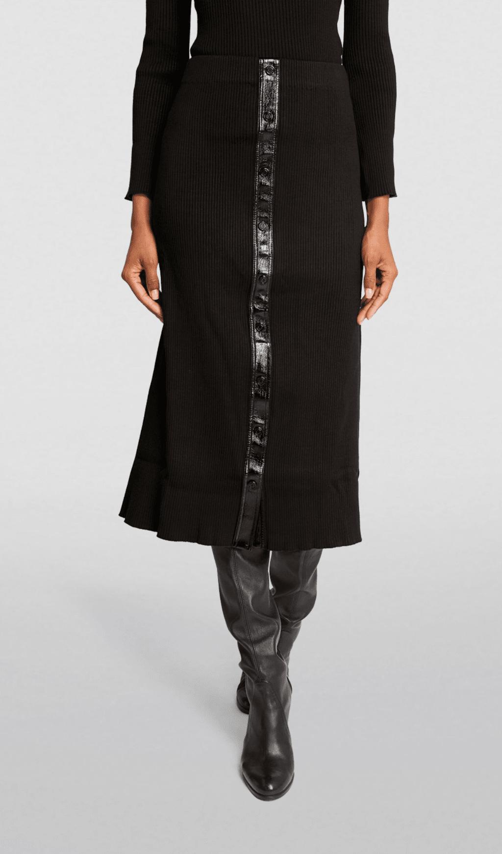 MAXIROCK MIT STRICKKNOPFSCHLITZ 