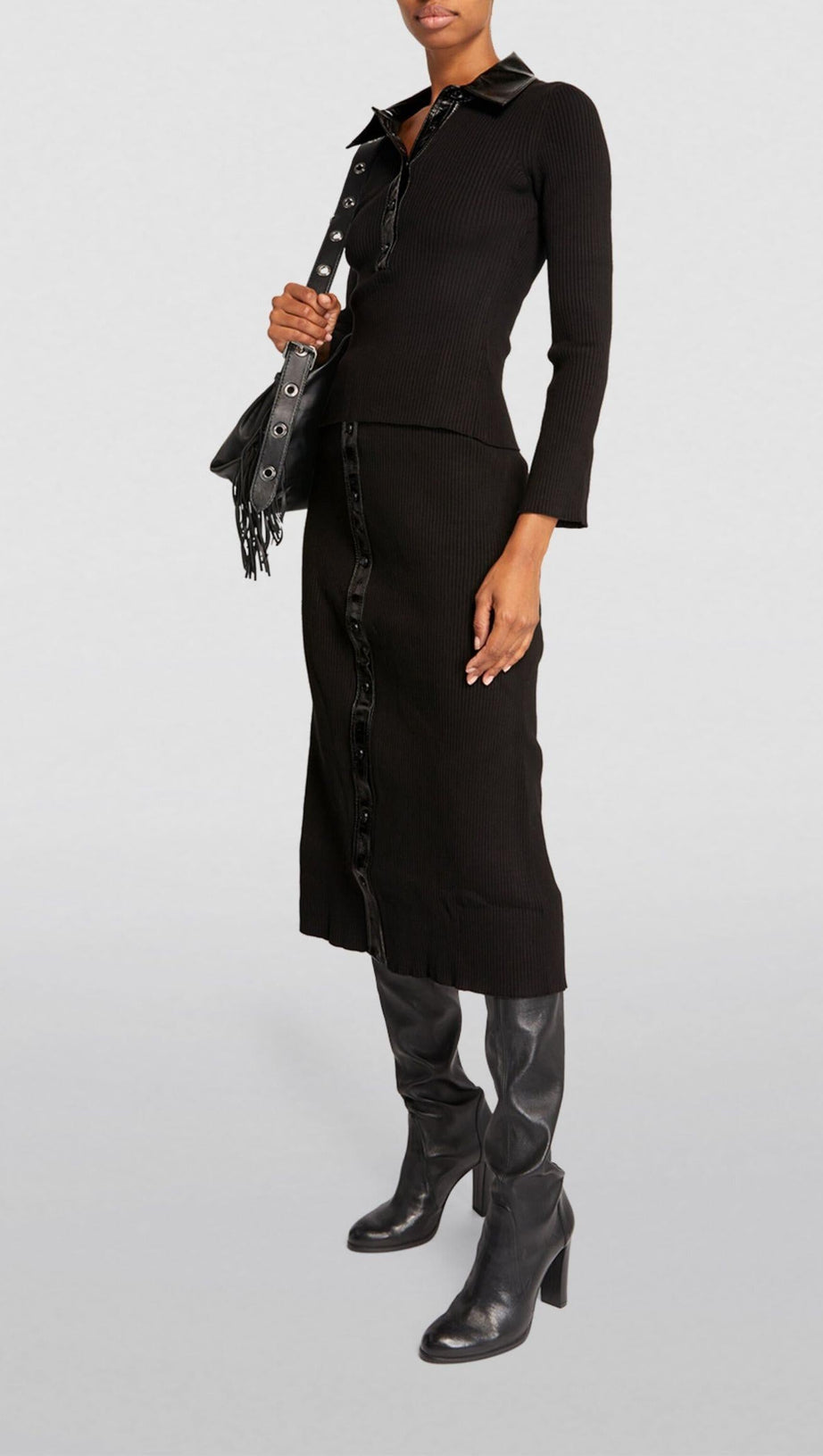 MAXIROCK MIT STRICKKNOPFSCHLITZ 