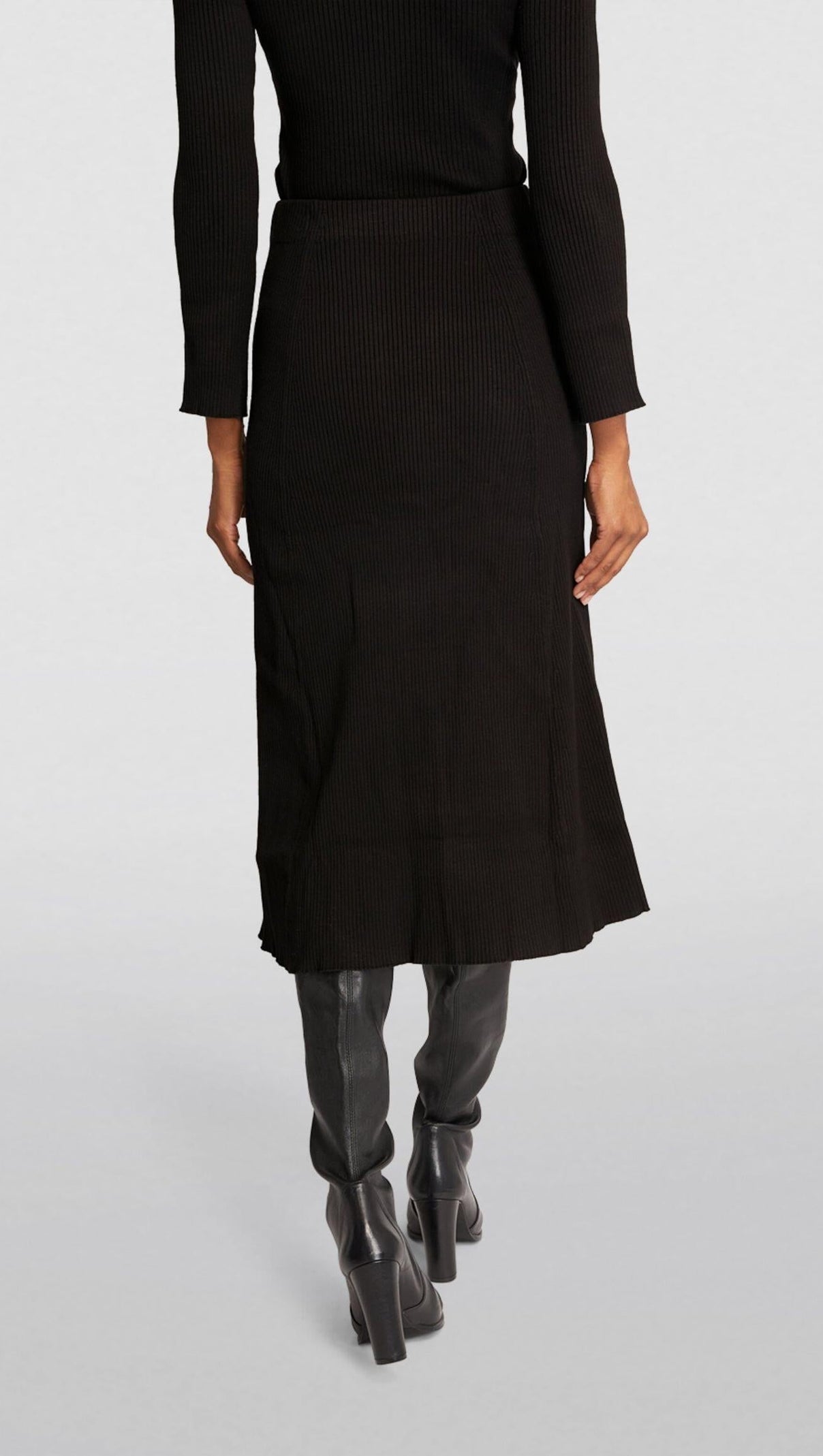 AIIZIE KNIT BUTTON SLIT MAXI SKIRT - product image