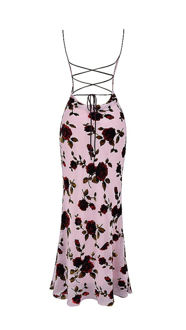 AIIZIE PINK DEVORE MAXI DRESS - product image