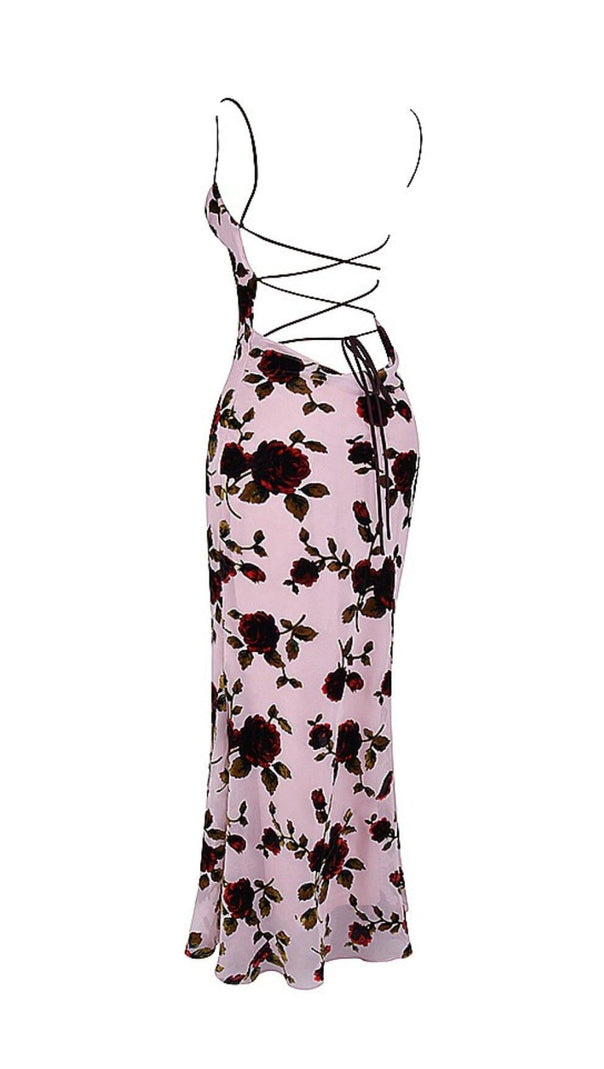 AIIZIE PINK DEVORE MAXI DRESS - product image