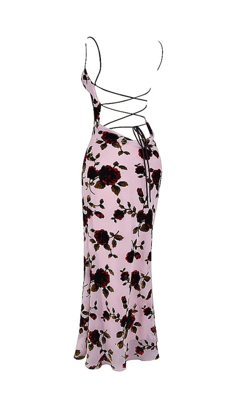 PINK DEVORE MAXI DRESS