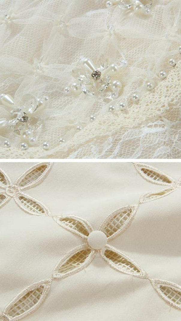 AIIZIE LACE LANTERN SLEEVE MINI DRESS - product image
