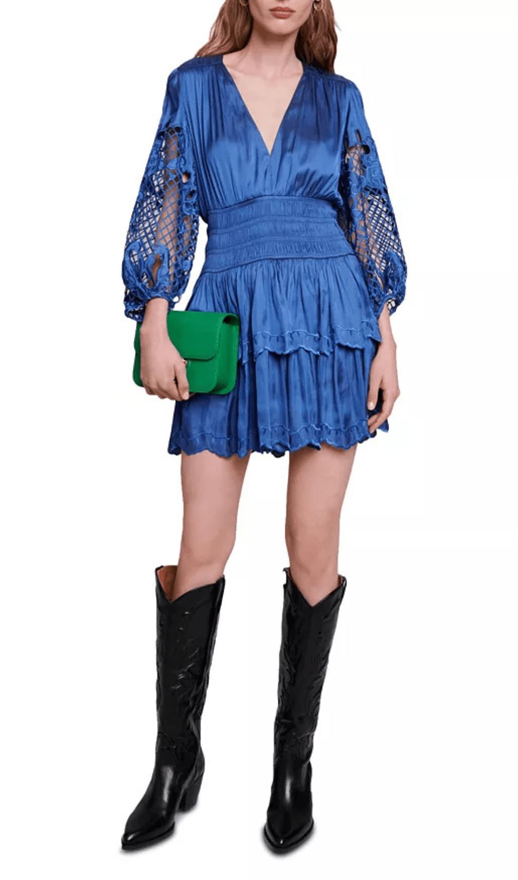 ABITO DOPPIO STRATO CON MANICHE IN PIZZO 