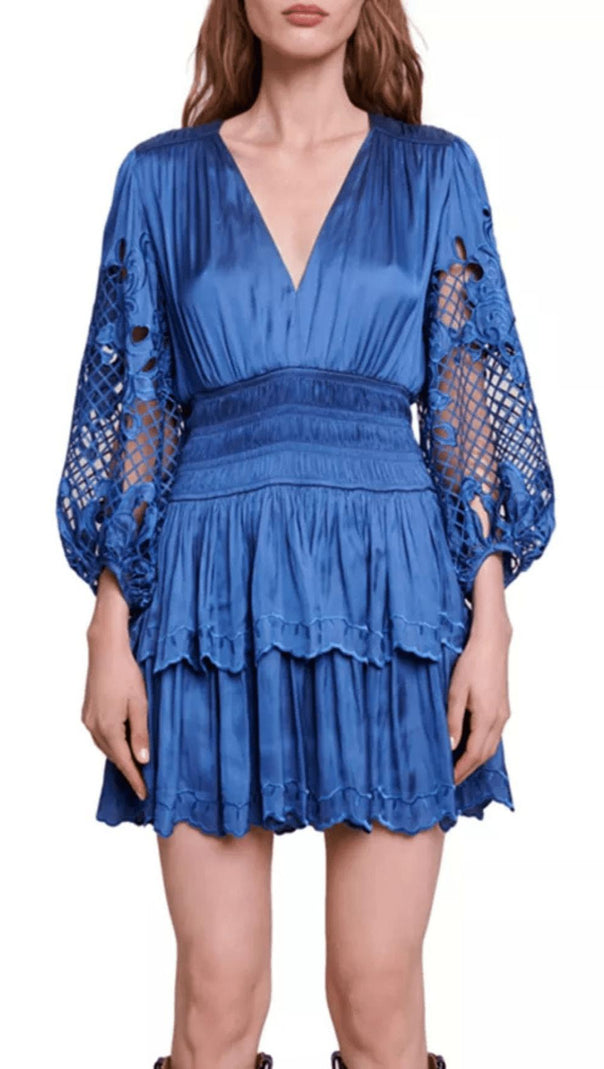 AIIZIE LACE SLEEVE DOUBLE LAYER DRESS - product image
