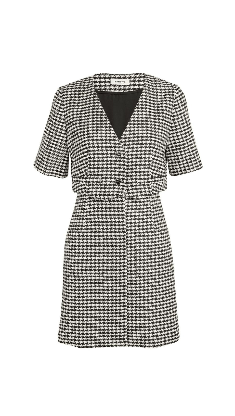 MINI ABITO IN TWEED PIED DE POULE A STRATI 