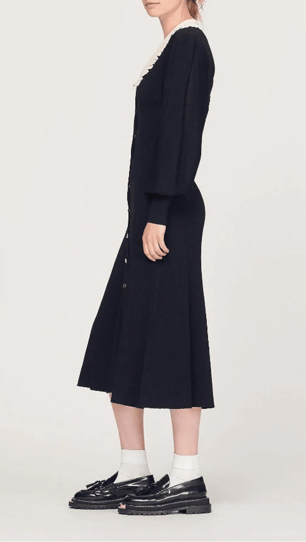 AIIZIE LONG SLEEVE KNITTED MIDI DRESS - product image