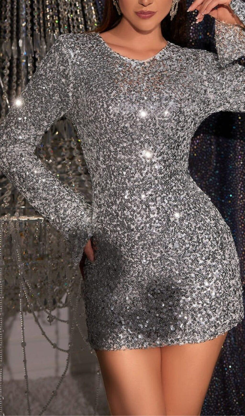 LONG SLEEVE SEQUIN DRESS