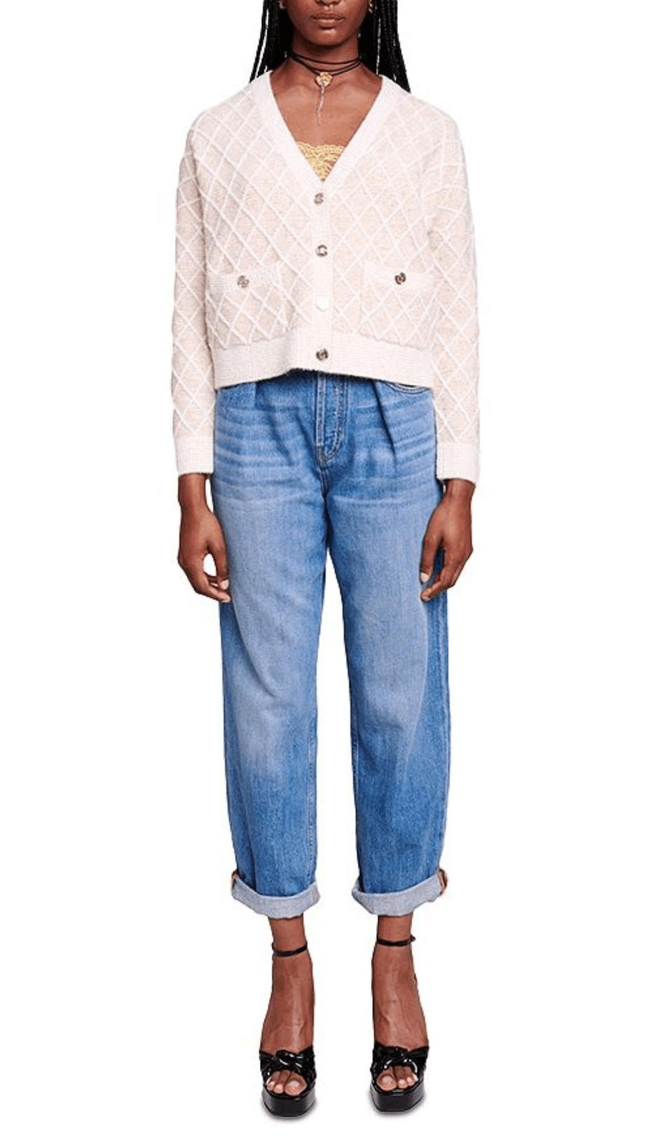 MAGLIONE CARDIGAN METALLIZZATO 