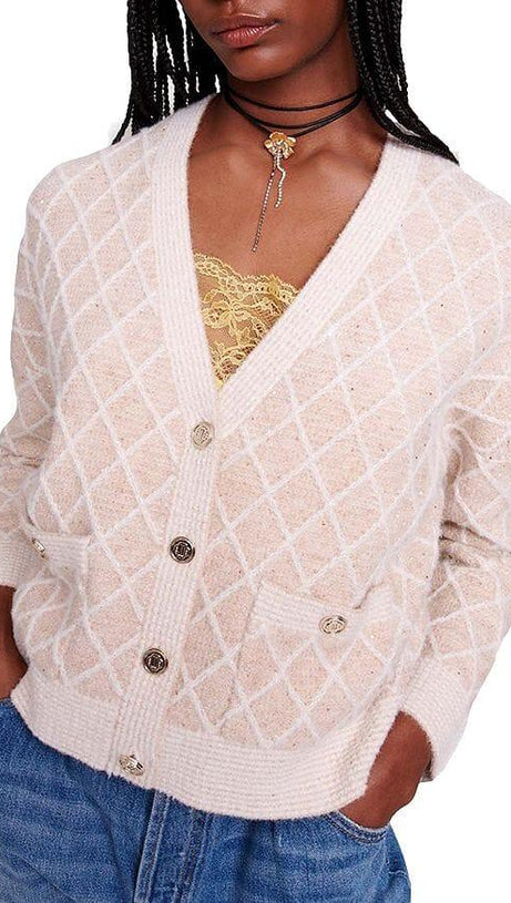 MAGLIONE CARDIGAN METALLIZZATO 