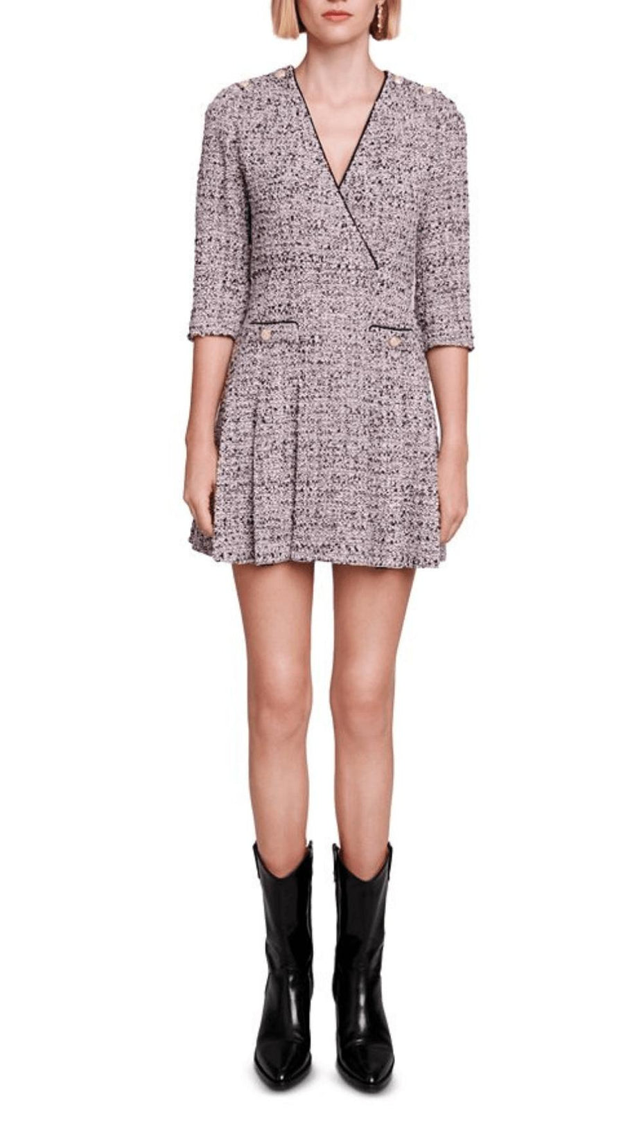 ABITO INCROCIATO IN TWEED METALLIZZATO