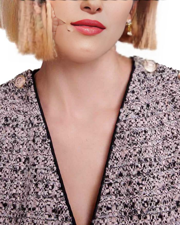 AIIZIE METALLIC TWEED CROSSOVER DRESS - product image