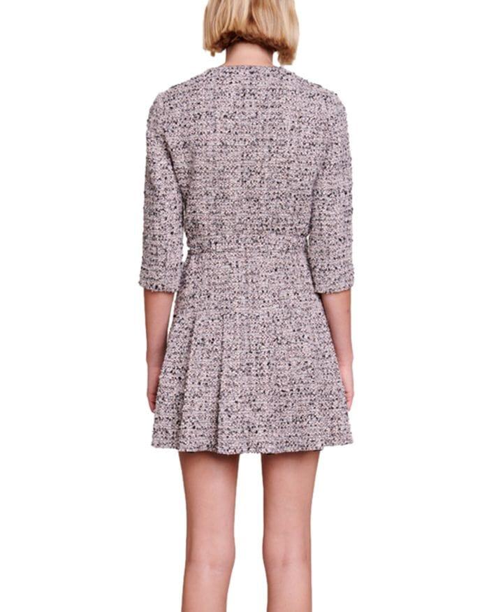 AIIZIE METALLIC TWEED CROSSOVER DRESS - product image